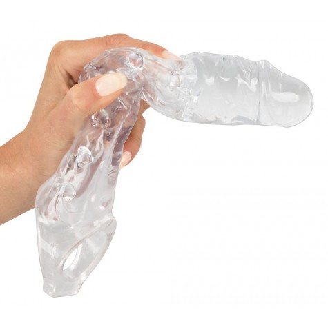 Прозрачная закрытая насадка Crystal Skin Penis Sleeve - 27,8 см.